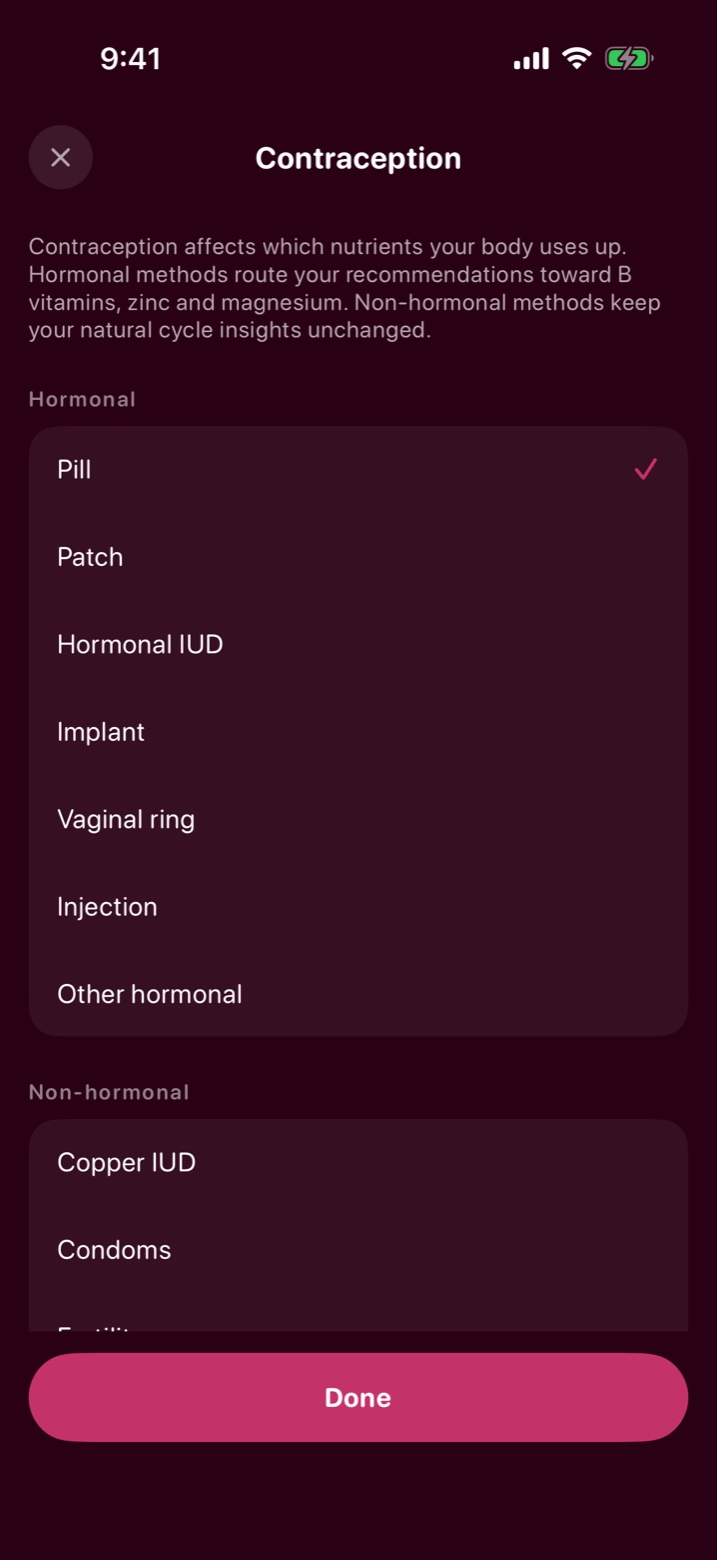 Cycle: choosing a contraception method, so guidance fits your body.