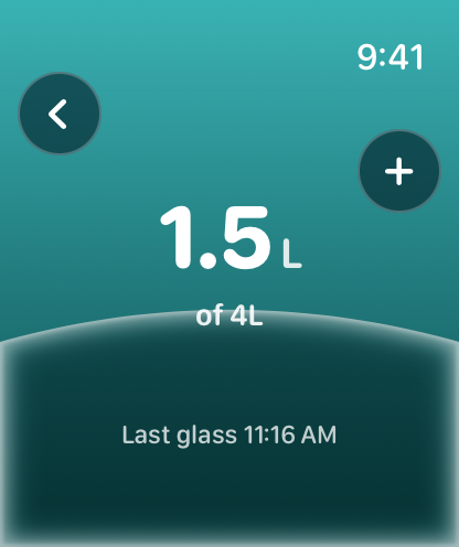 Water: 1.5 litres so far.